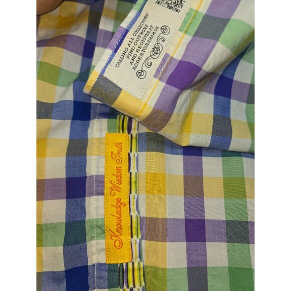 Robert Graham X Collection Mens Short Sleeve Shirt XL Multicolor Check - Picture 7 of 12